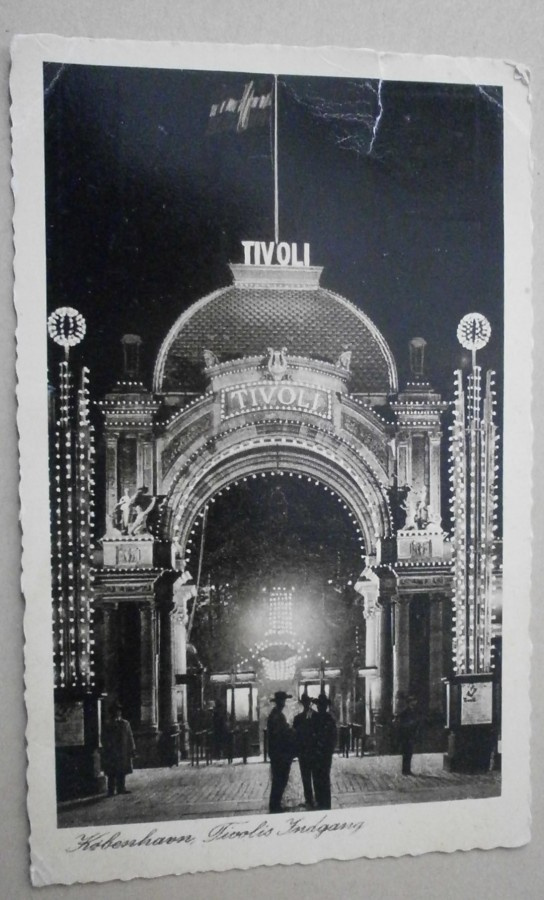 Kööpenhamina, Tivolin sisäänkäynti, mv pk, p. 1947 Suomeen
