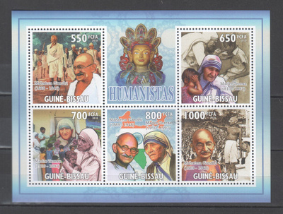 Guinea Bissa Gandhi pienoisarkki postituoreena 1