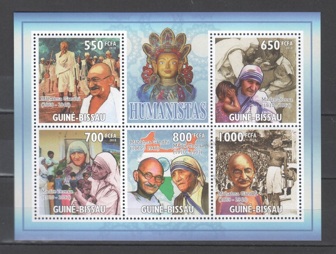 Guinea Bissa Gandhi pienoisarkki postituoreena 1