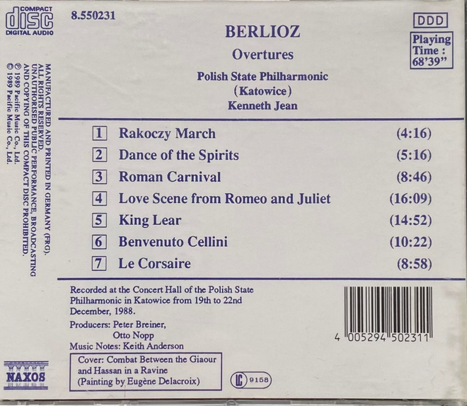 Berlioz - Overtures  - CD  (Naxos)