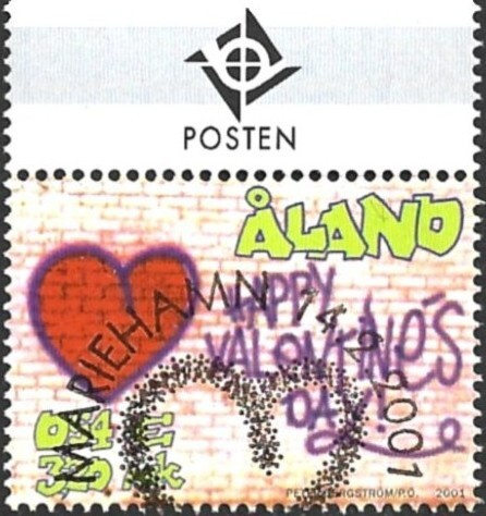 Ål 2001 Ystävänpäivä 3,20 mk välilöpari logo EPL LaPe 190