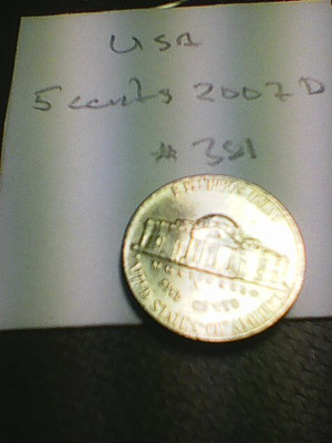 USA 5 cents 2007D, km381