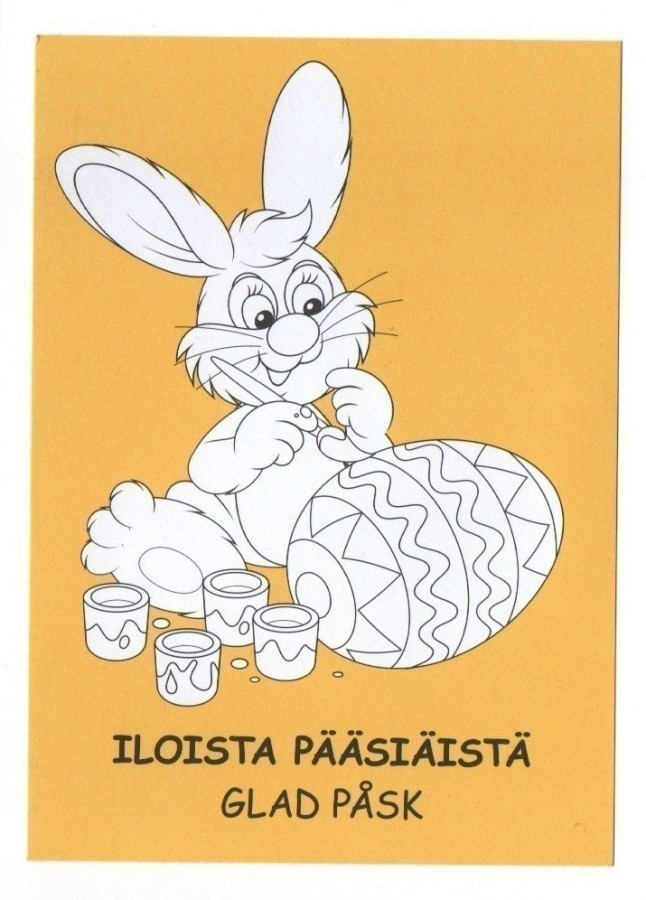 Posti: Iloista Pääsiäistä! Pupu #802# VÄRITYSKORTTI
