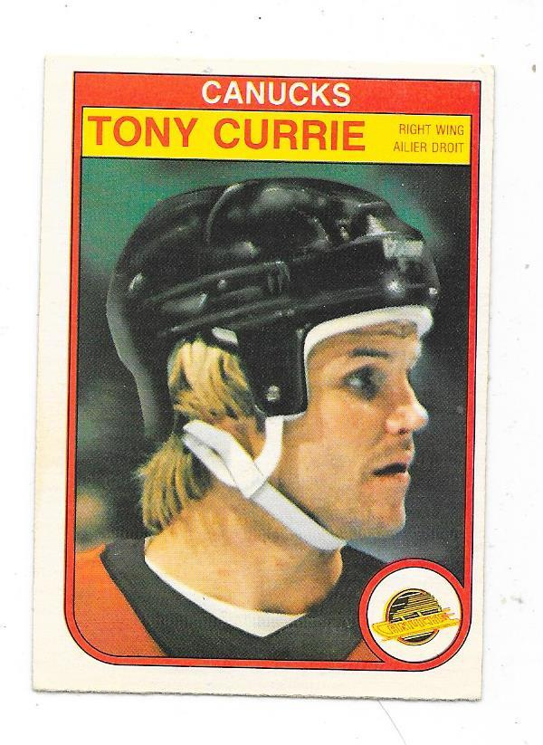 1982-83 OPC #341 Tony Currie , Vancouver Canucks