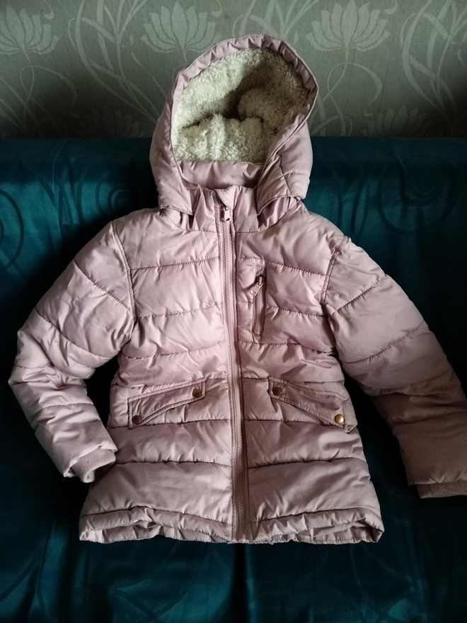 Tyttöjen pinkki toppa takki koko: 116
