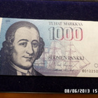 1000 mk 1986 8012252719 UUS / Pun kl 9-10 taittamaton - pikkukuva 3
