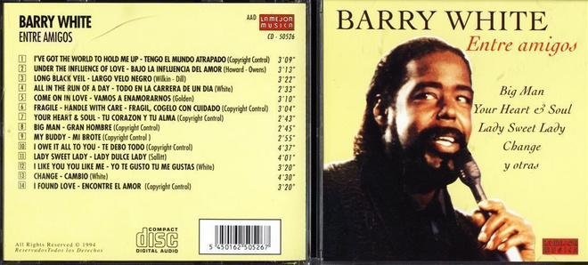 BARRY WHITE . CD-LEVY . ENTRE AMIGOS