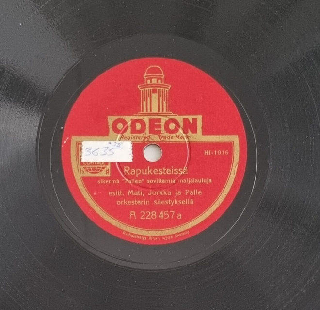 Savikiekko 1938 - Mati, Jorkka ja Palle - Odeon A 228457