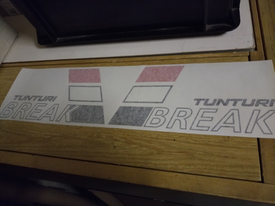 Valkoisen tankin tarrat Tunturi BREAK 86-87