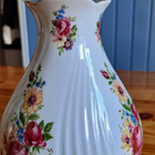 Vintage kukkakuvioinen maljakko Bavaria - pikkukuva 3