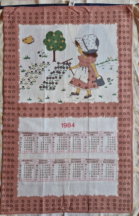 Kalenteripyyhe Vuodelta 1984