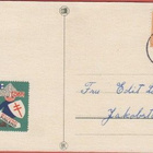 Joulumerkki Paperihattuinen poika v 1965 - kortilla - pikkukuva 1