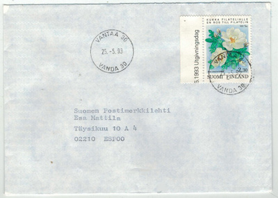 1993 kukka filatelialle kirje