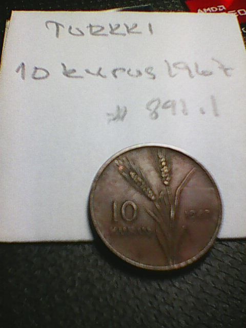 Turkki 10 kurus 1967, km#891.1