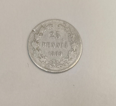 25 penniä v. 1889, vain 400 000 kpl