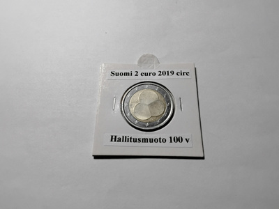 Suomi 2 euro 2019 circ hallitusmuoto 100v