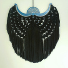Isot mustat makramee -siivet - 82 cm x 97 cm - pikkukuva 1