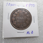10 penniä 1910 hienokuntoinen , hieman patinoitunut, - pikkukuva 5