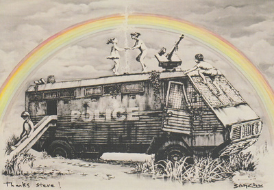 Banksy: Poliisien mellakka-ajoneuvo