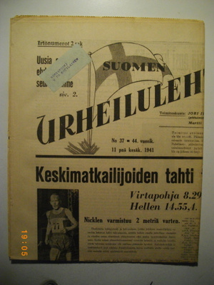 Suomen Urheilulehti Nro 37/1941 (15.3)
