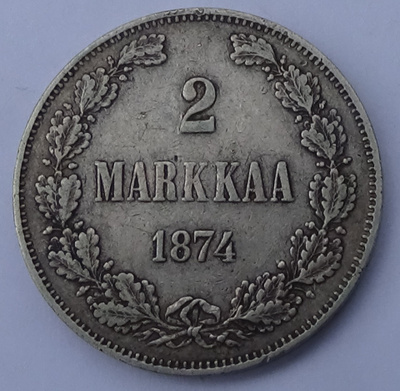 1874 2 markkaa kl4