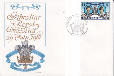 Gibraltar , FDC Royal Wedding 1981 , e256