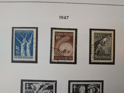 1947 Suomi postimerkki 3 kpl