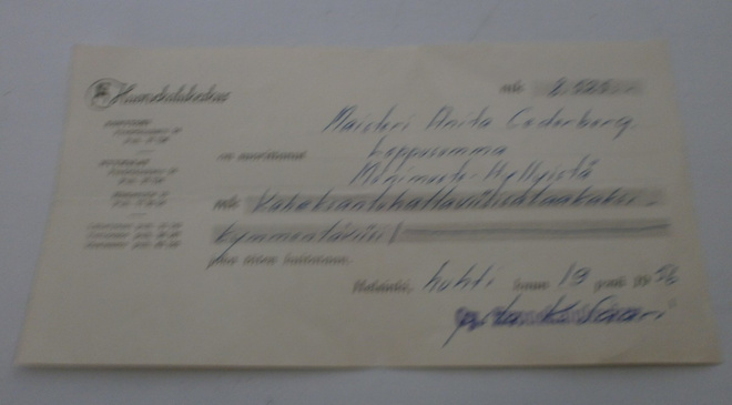 1956, Helsinki, Huonekalukeskus - kuitti Monimuoto-hyllyistä