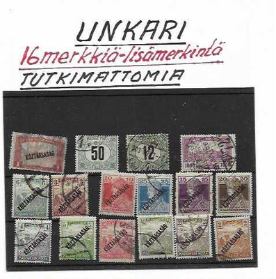 UNKARI 16 MERKKIÄ-LISÄMERKINTÄ-TUTKIMATTOMIA
