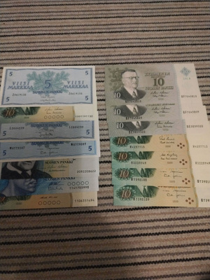 14 kappaletta pakkasileitä seteleitä