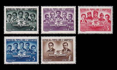 Albania 495-9 ** Vapautuksen vuosipäivä sankarit (1950)