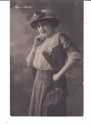 VANHA Postikortti Ooppera Laulaja Aino Ackte 1900-l