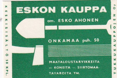 Onkamaa, Eskon Kauppa om. Esko Ahonen .  s59