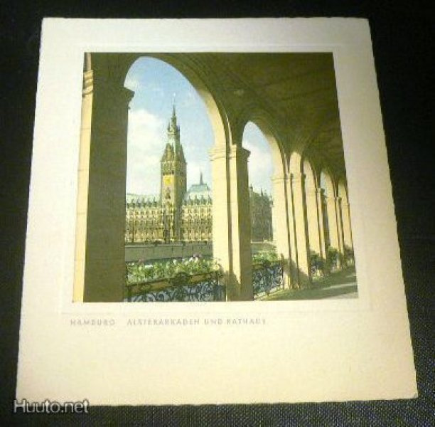 Hamburg,  Alsterarkaden und Rathaus   (K8)