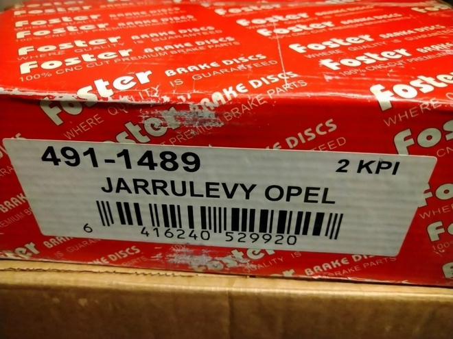 OPEL Jarrulevyt 2kpl 491-1489 Foster