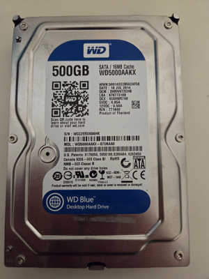 WD 500GB 7200rpm sata kovalevy 3,5"