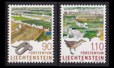 Liechtenstein 1190-1 ** Europa luonnonpuistot (1999)
