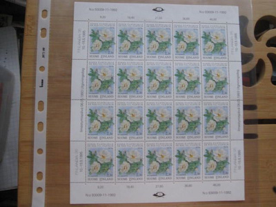Kukka Filatelialle arkki (**) vuodelta 1992