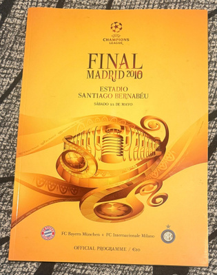 UEFA CHAMPIONS LEAGUE FINAL MADRID 2010 PROGRAMME