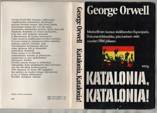 Orwell, G.: Katalonia, Katalonia, WSOY 1974, skp., 1.p., K3