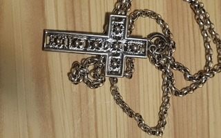 Harvinainen hopeinen aito Sarpaneva risti riipus