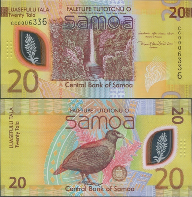 Samoa 20 Tala 2023 2024 UNC Polymer uutuus