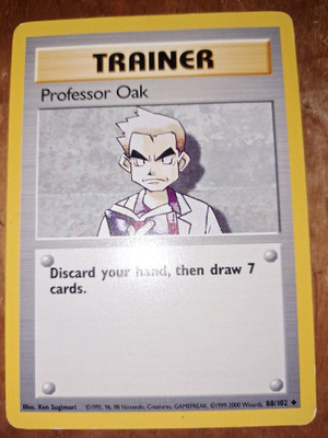 Shadowless? Trainer Professor Oak 88/102 base set 1