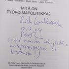 Mitä on työvoimapolitiikka? (tekijän omiste, signeerattu) - pikkukuva 3