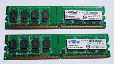 CRUCIAL MUISTIPIIRI 2 KPL 2GB 240-PIN UNBUFF DIMM 256MX6