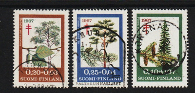 1967 Tuberkuloosi-merkkisarja leimattuna
