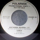 LULU :: AALLOT / ESITYKSEN JÄLKEEN :: VINYYLI 7" 1990 - pikkukuva 2