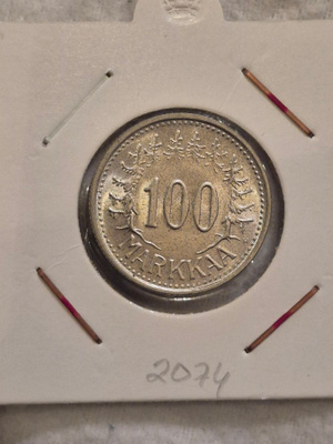 Hopearaha 100 markkaa 1956, Suomi, 5,2 g Ag500