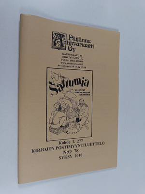 Kirjojen postimyyntiluettelo n:o 78 syksy 2010
