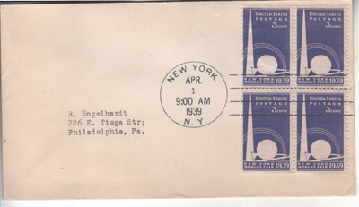 USA FDC 1939  NY  World fair